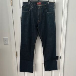 Men’s Blue Straight Jeans Classic Style-worn once-38x32